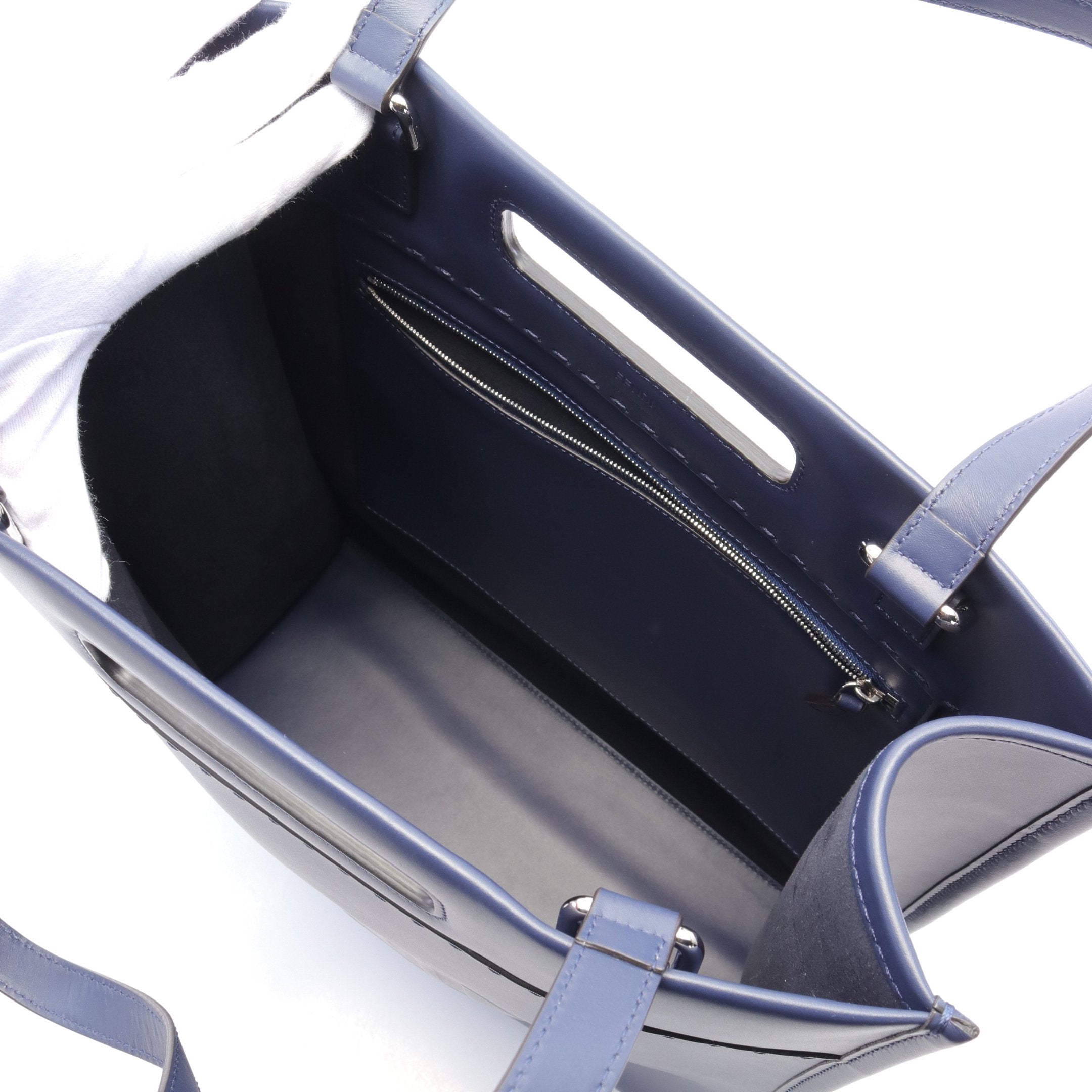 FENDI SHOPPING BAG Shoulder bag Tote bag Leather Navy 2WAY
