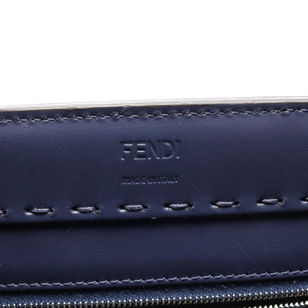 FENDI SHOPPING BAG Shoulder bag Tote bag Leather Navy 2WAY