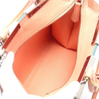 FENDI Mini Troisours Handbag Leather Coral orange 2WAY