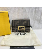 Fendi 8M0416 FF logo fabric baguette card holder wallet