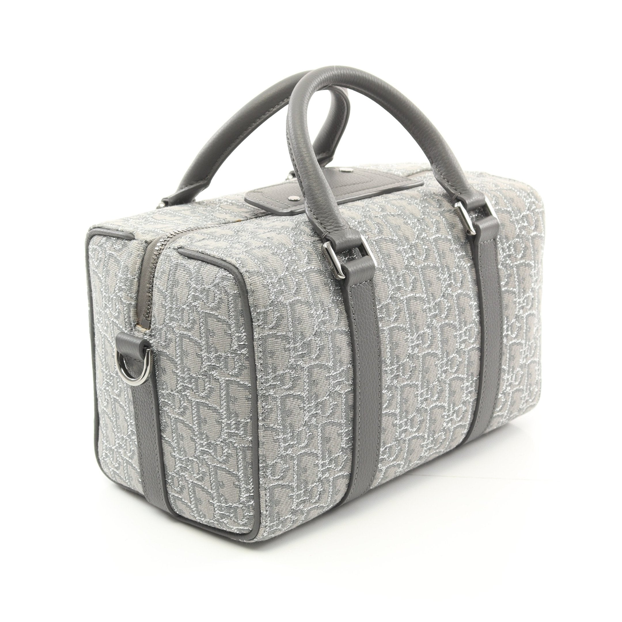 Dior LINGOT26 Rango Handbag Canvas Leather Gray 2WAY