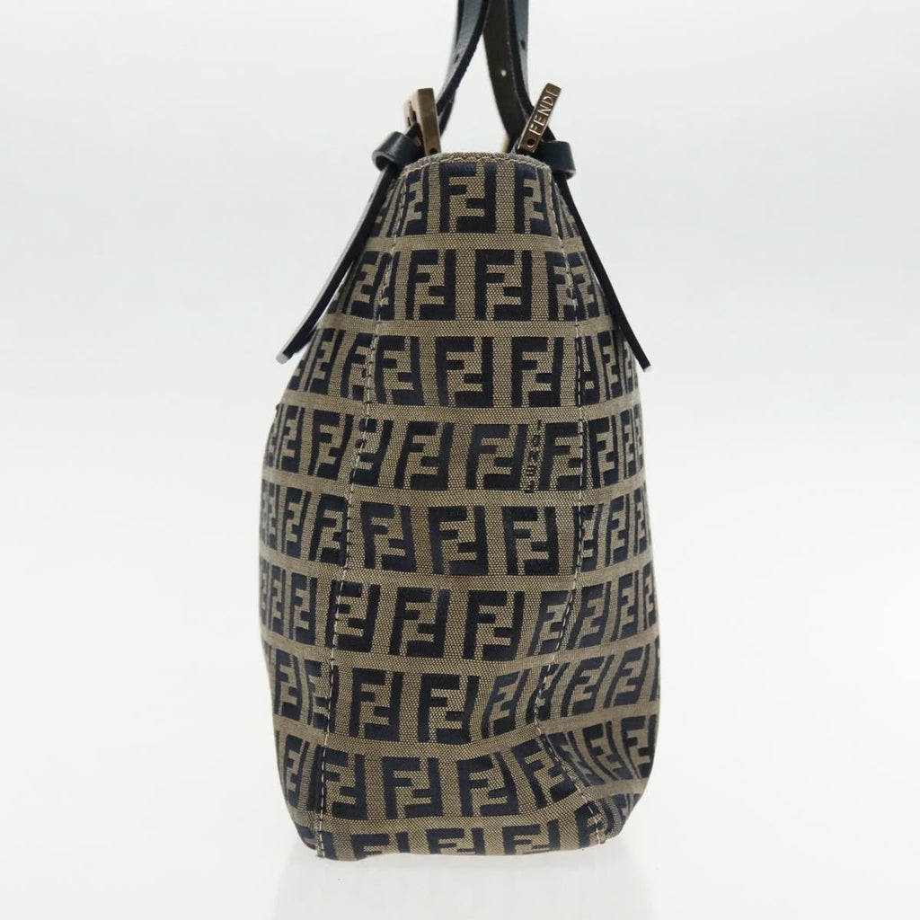FENDI Zucchino Canvas Hand Bag Navy Silver94429