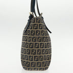 FENDI Zucchino Canvas Hand Bag Navy Silver94429