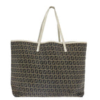 FENDI Zucchino Canvas Tote Bag Navy94430