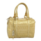 FENDI Zucchino Canvas Hand Bag Gold94454