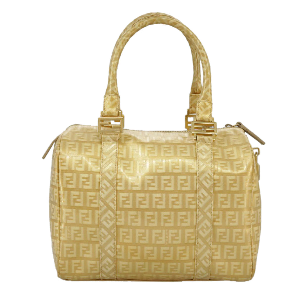 FENDI Zucchino Canvas Hand Bag Gold94454
