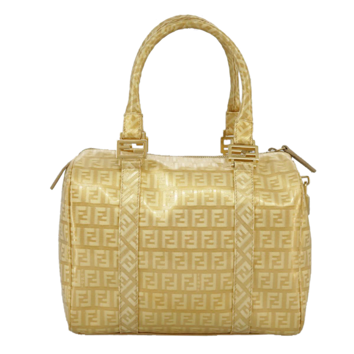 FENDI Zucchino Canvas Hand Bag Gold94454