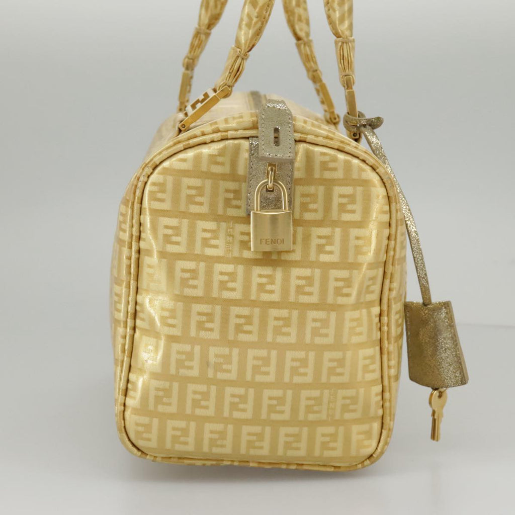 FENDI Zucchino Canvas Hand Bag Gold94454