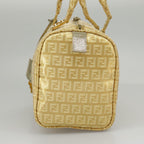 FENDI Zucchino Canvas Hand Bag Gold94454