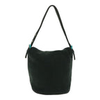 FENDI Mamma Baguette Shoulder Bag Cotton Green Silver94455