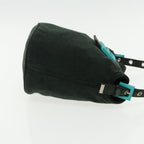 FENDI Mamma Baguette Shoulder Bag Cotton Green Silver94455