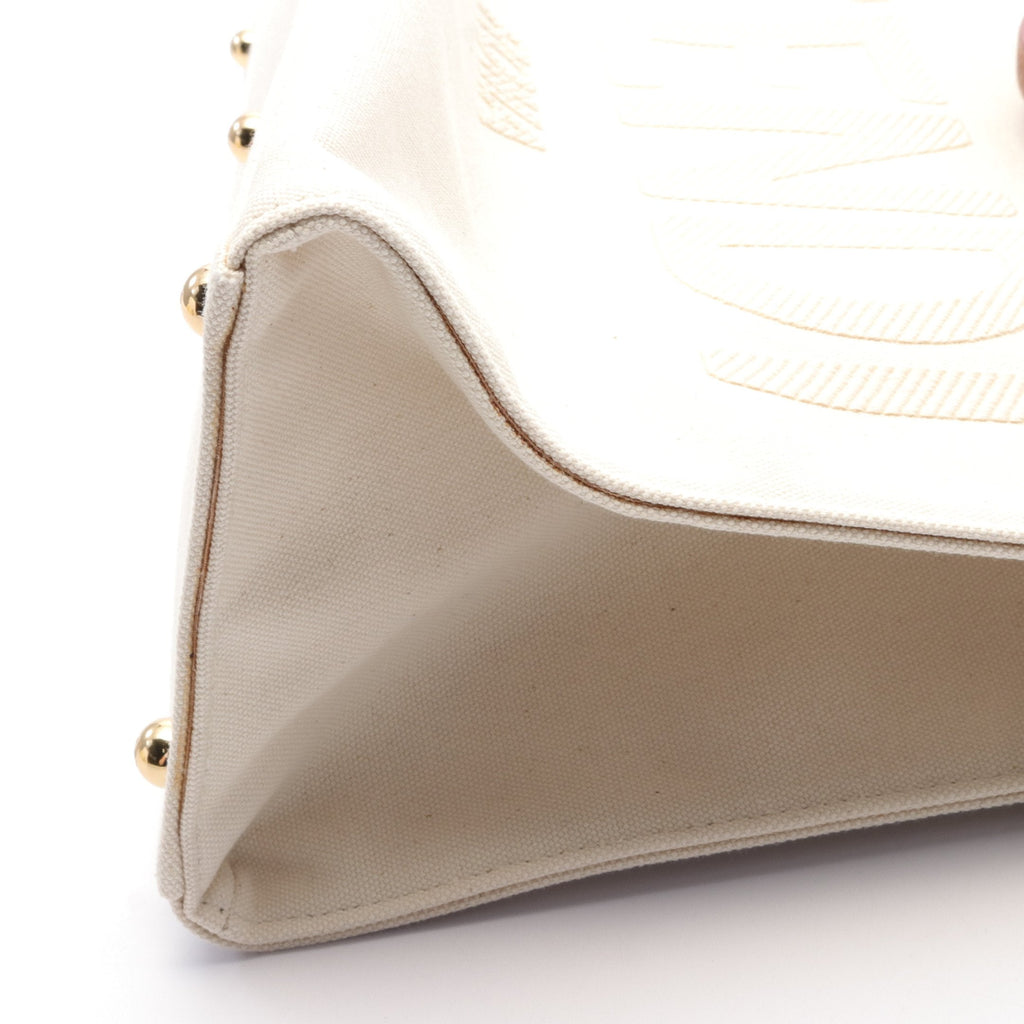 FENDI SUNSHINE MEDIUM Sunshine Medium Handbag Tote bag Canvas Ivory