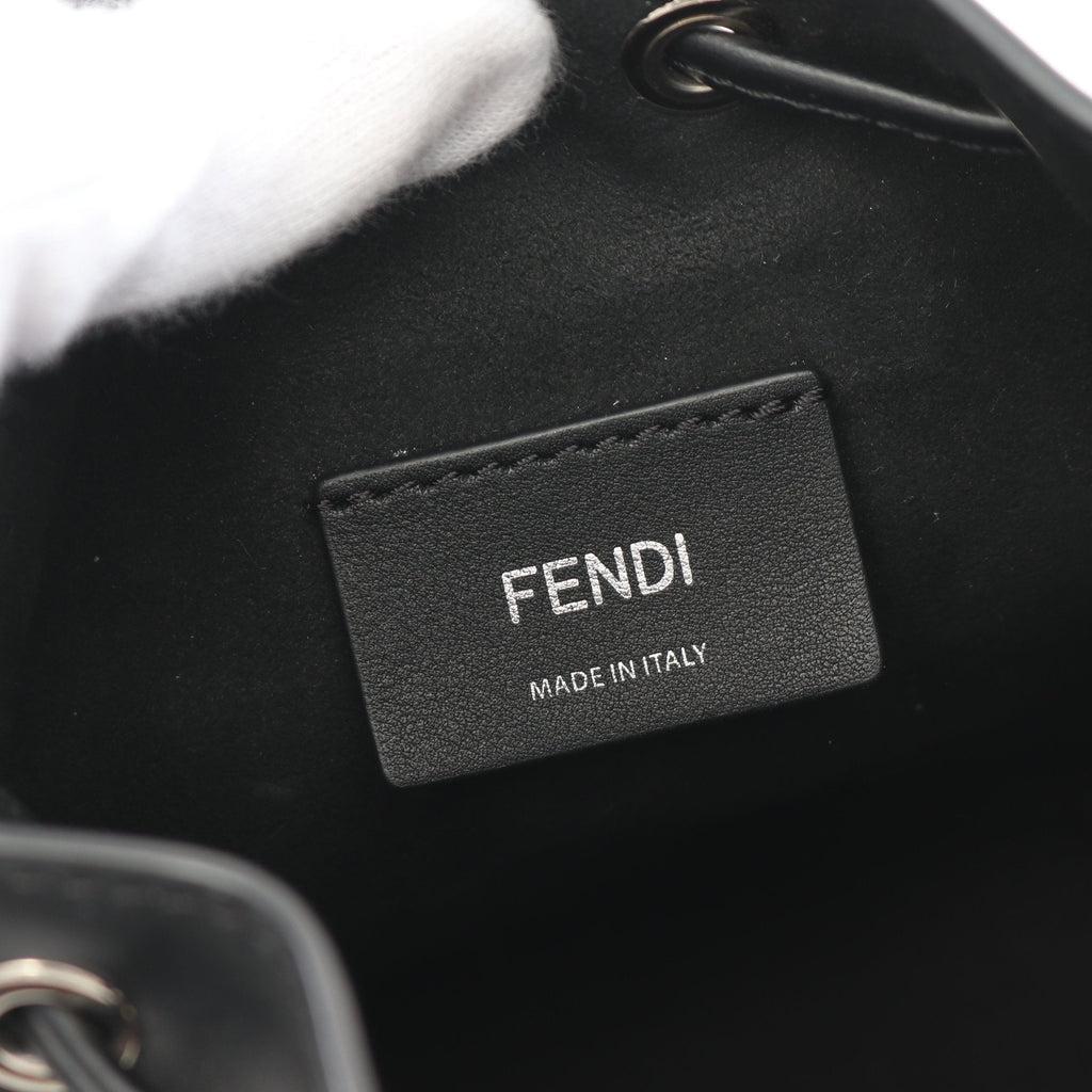 FENDI Mini Montresor Handbag Leather Black 2WAY