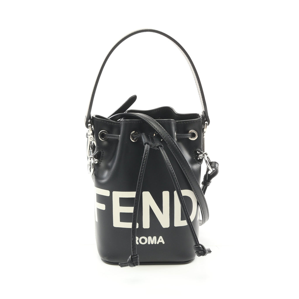 FENDI Mini Montresor Handbag Leather Black 2WAY