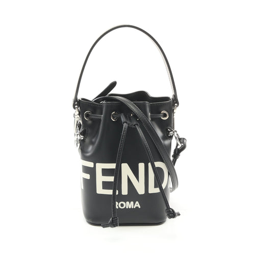FENDI Mini Montresor Handbag Leather Black 2WAY