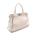 FENDI Peekaboo Regular Selleria Handbag Leather Pink beige