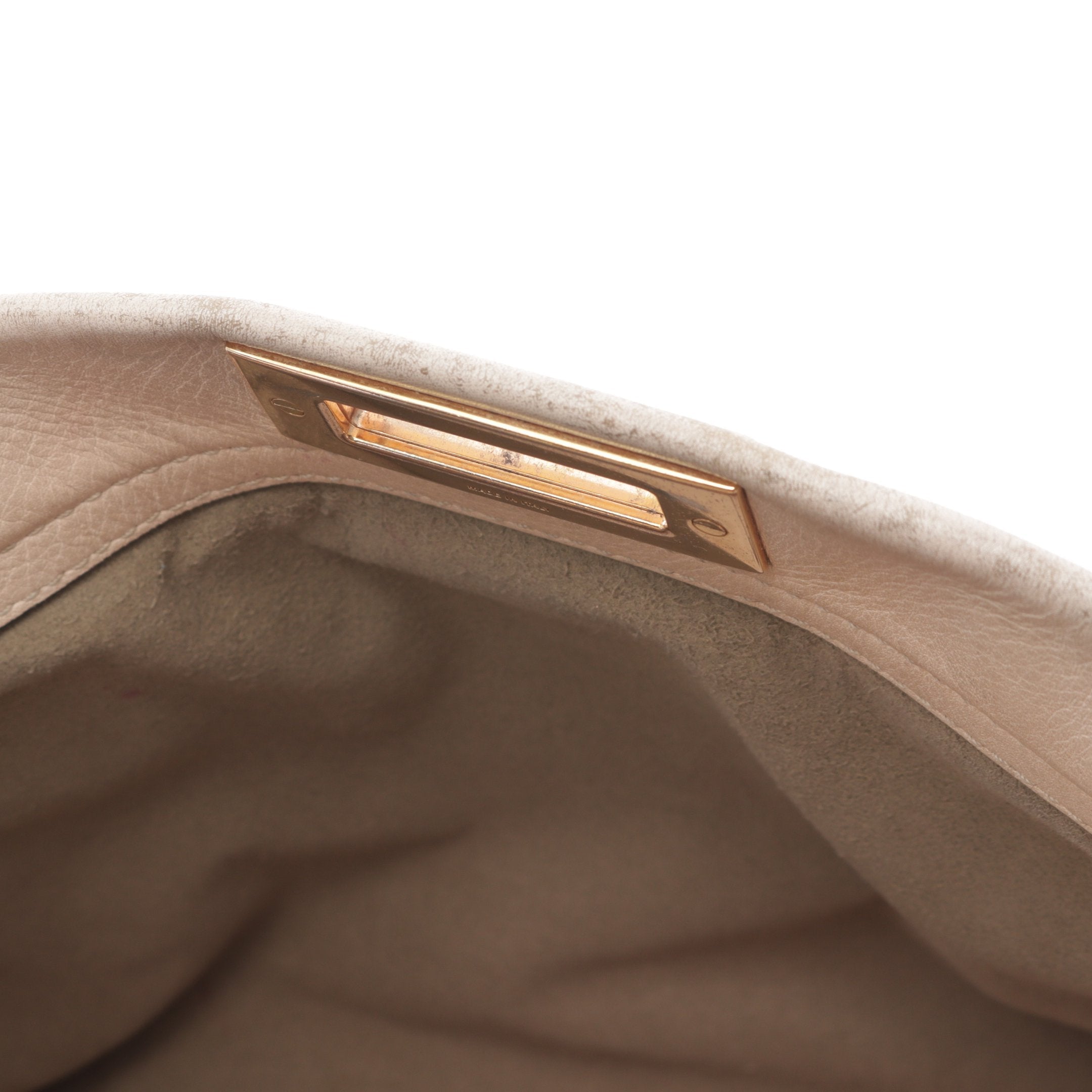 FENDI Peekaboo Regular Selleria Handbag Leather Pink beige