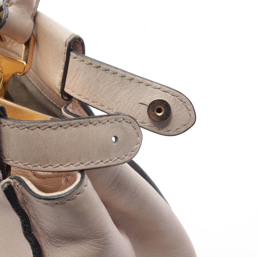 FENDI Peekaboo Regular Selleria Handbag Leather Pink beige