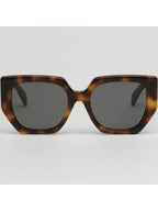 CELINE Eyewear Triomphe Square Acetate Sunglasses Havana