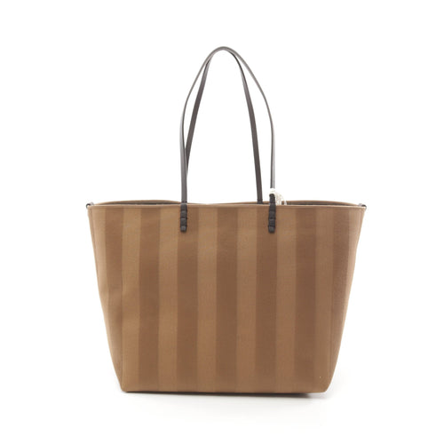FENDI LARGE ROLL Shoulder bag Tote bag Canvas Leather Light brown Dark brown Reversible