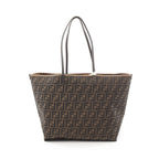 FENDI LARGE ROLL Shoulder bag Tote bag Canvas Leather Light brown Dark brown Reversible