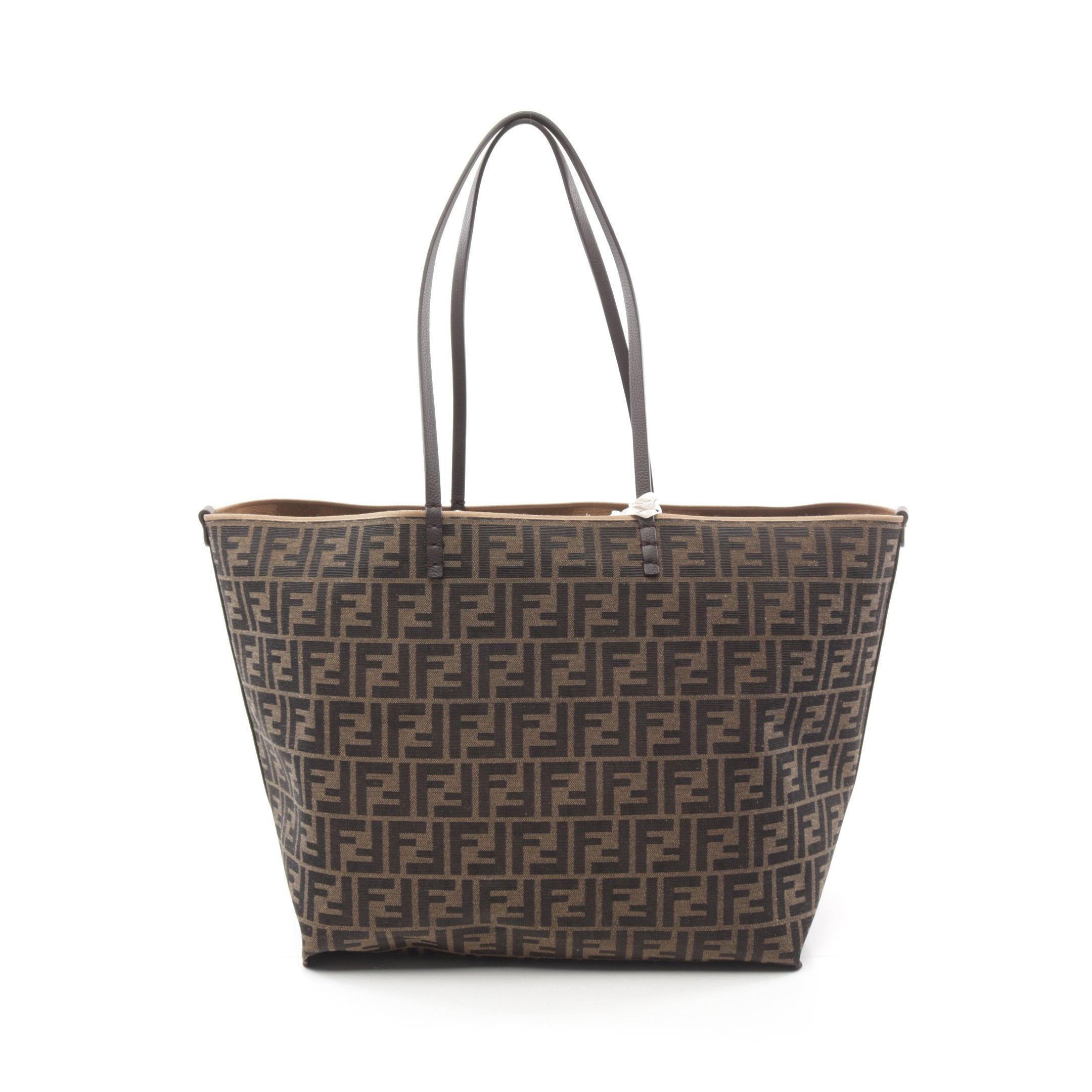 FENDI LARGE ROLL Shoulder bag Tote bag Canvas Leather Light brown Dark brown Reversible