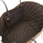 FENDI LARGE ROLL Shoulder bag Tote bag Canvas Leather Light brown Dark brown Reversible