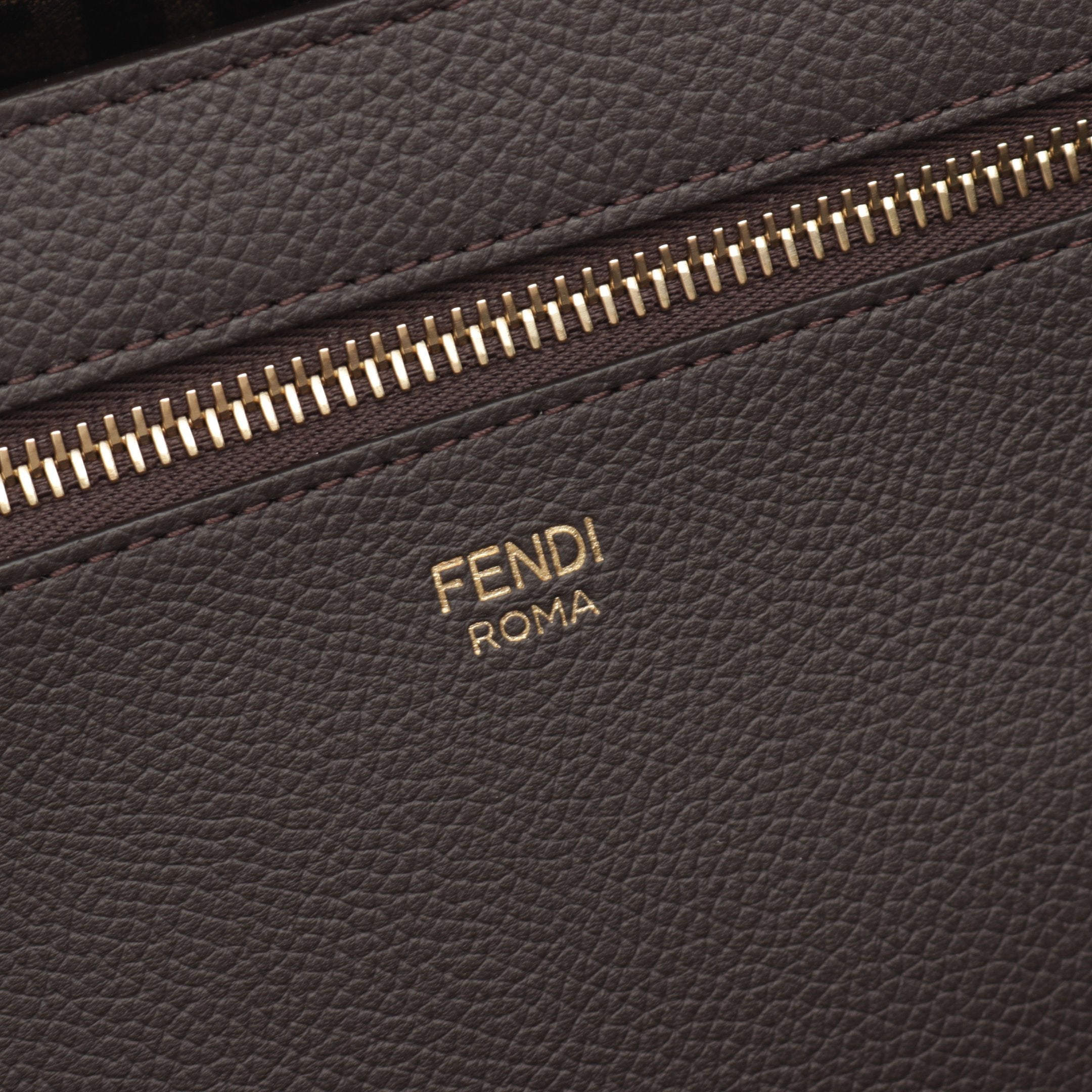 FENDI LARGE ROLL Shoulder bag Tote bag Canvas Leather Light brown Dark brown Reversible