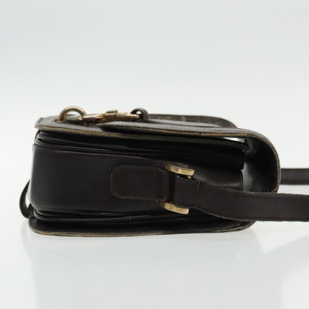 FENDI Zucca Canvas Shoulder Bag Brown Black gold94691