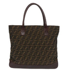 FENDI Zucca Canvas Tote Bag Brown Black Silver94701