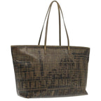 FENDI Zucca Canvas Tote Bag Brown Black Gold94724