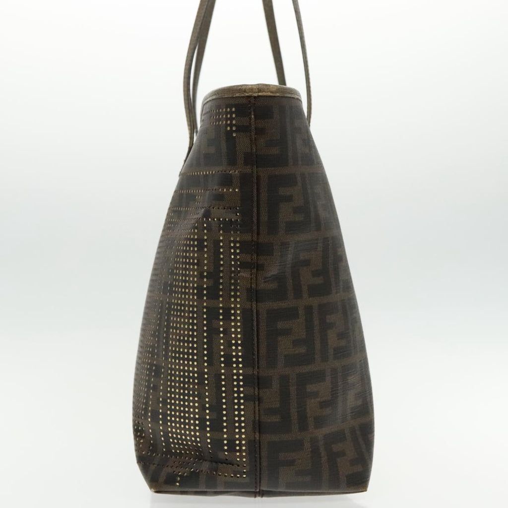 FENDI Zucca Canvas Tote Bag Brown Black Gold94724
