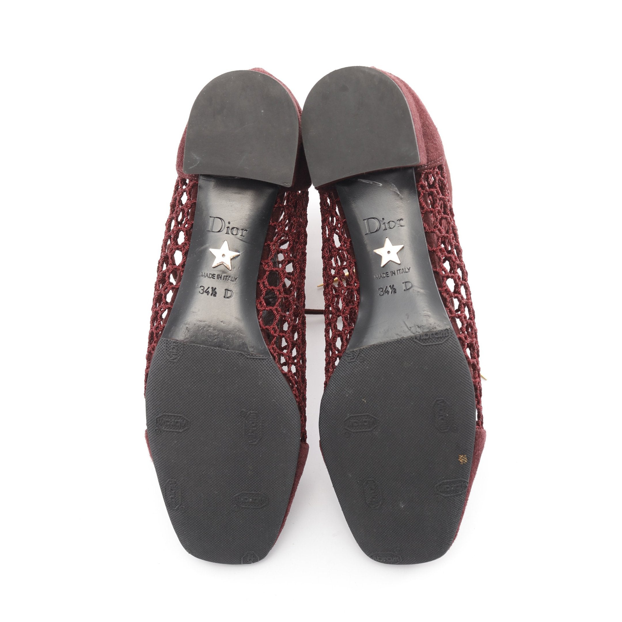 Dior NAUGHTILY-D Short Boots Knitting Suede Bordeaux