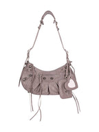 Balenciaga Le Cagole Small Leather Shoulder Bag Grey