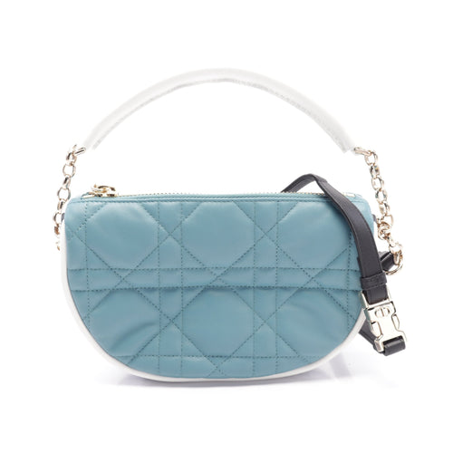 Dior Canage Chain shoulder bag Leather Light blue White Black 2WAY