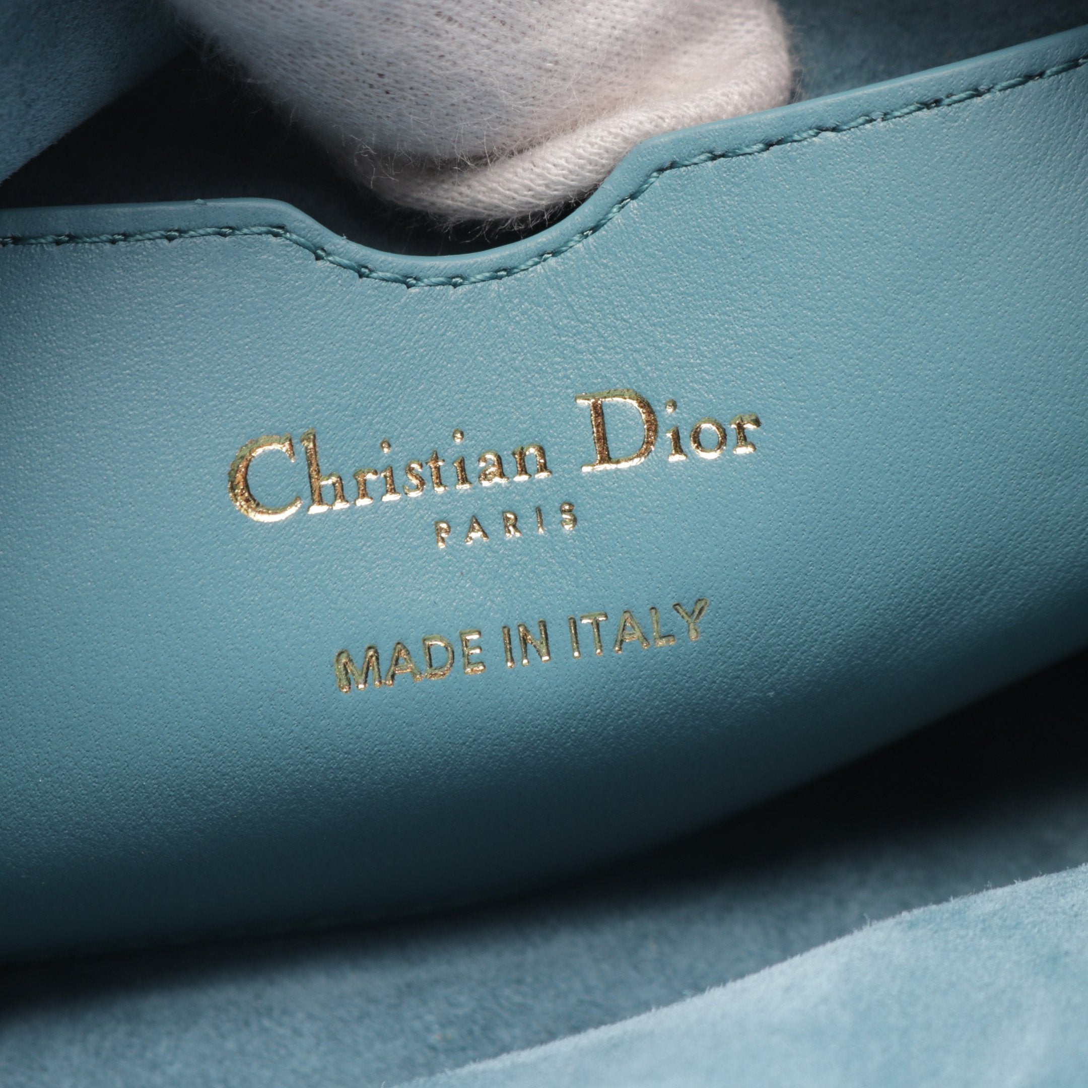 Dior Canage Chain shoulder bag Leather Light blue White Black 2WAY