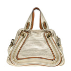 Chloe Paraty Shoulder Bag Leather Gold Brown 94898