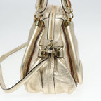 Chloe Paraty Shoulder Bag Leather Gold Brown 94898