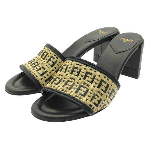 FENDI Mule Mule Sandals Fabric Beige
