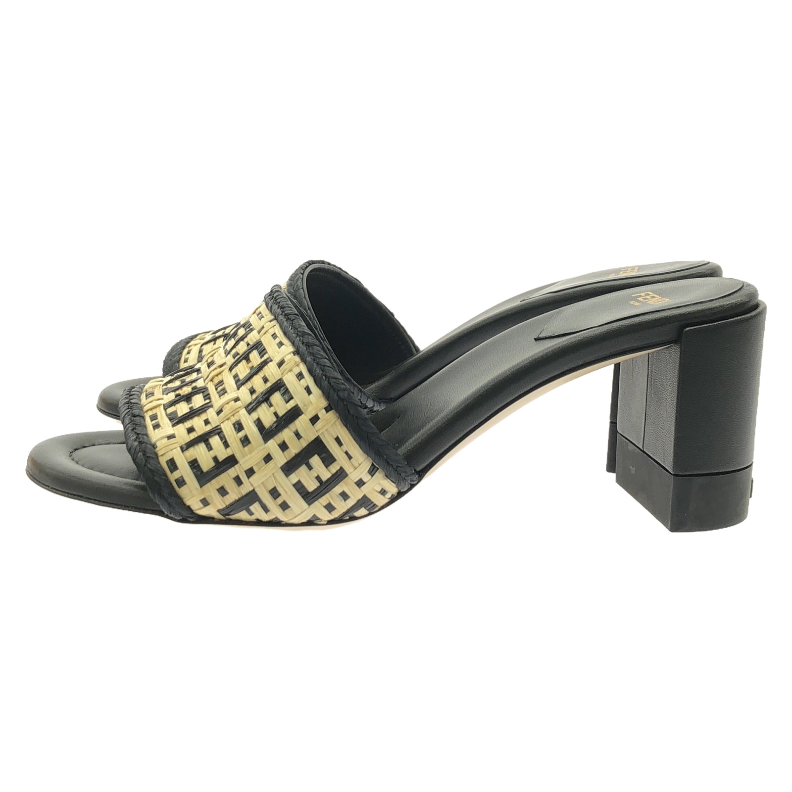 FENDI Mule Mule Sandals Fabric Beige