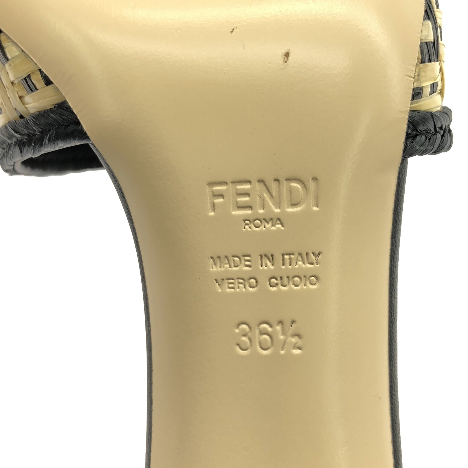 FENDI Mule Mule Sandals Fabric Beige