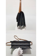 CELINE Triope Canvas Wallet On Strap Clutch Crossbody Bag