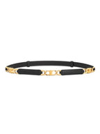 CELINE Small Gourmet Triomphe Leather Belt Black