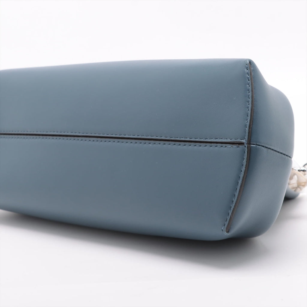Fendi First Leather Shoulder Bag Navy 8BP137
