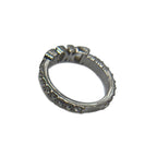 DIOR Dio[r]evolution Silver Finish Metal White Crystal Ring Size M 6