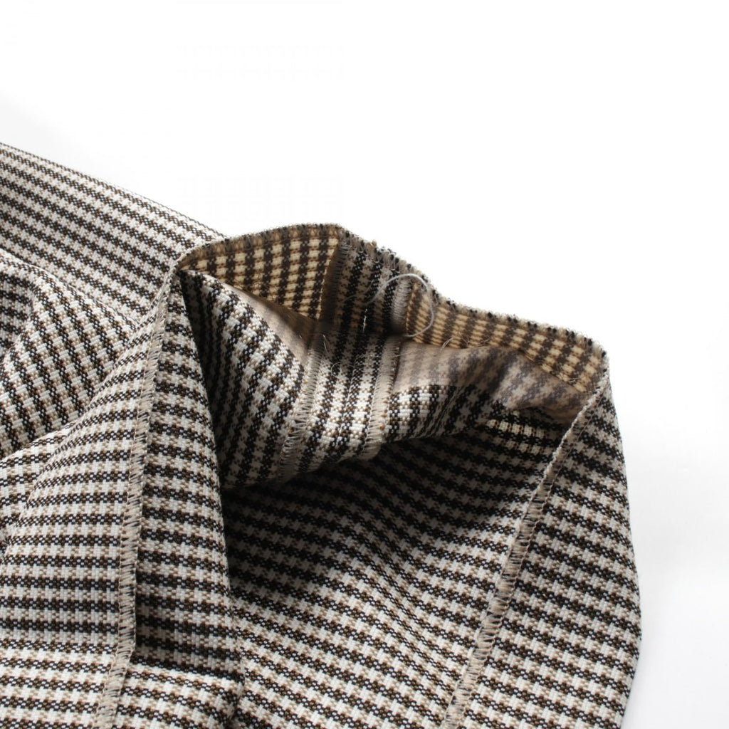 FENDI Wide pants Check Wool Beige Brown
