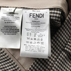 FENDI Wide pants Check Wool Beige Brown
