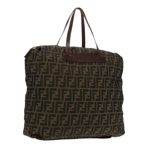 FENDI Zucca Canvas Tote Bag Brown Black gold95031