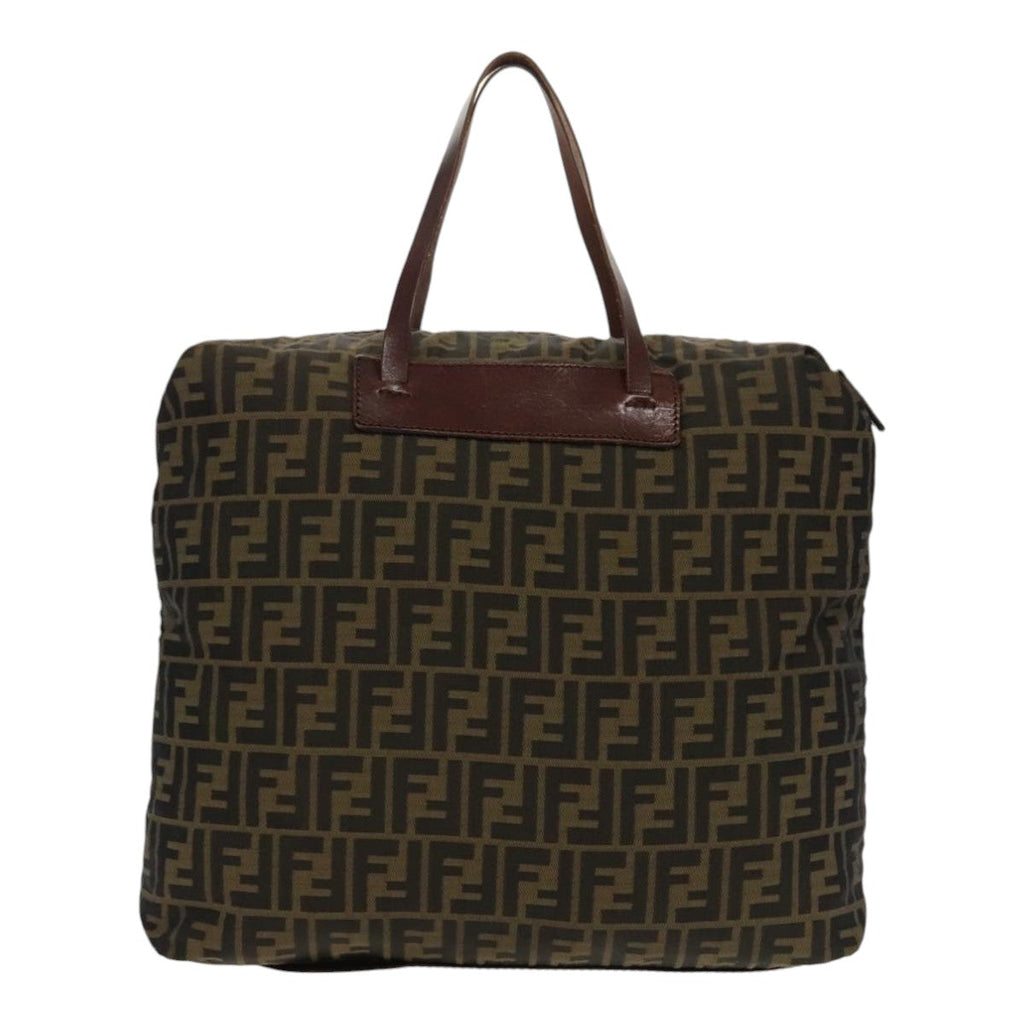 FENDI Zucca Canvas Tote Bag Brown Black gold95031