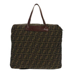 FENDI Zucca Canvas Tote Bag Brown Black gold95031